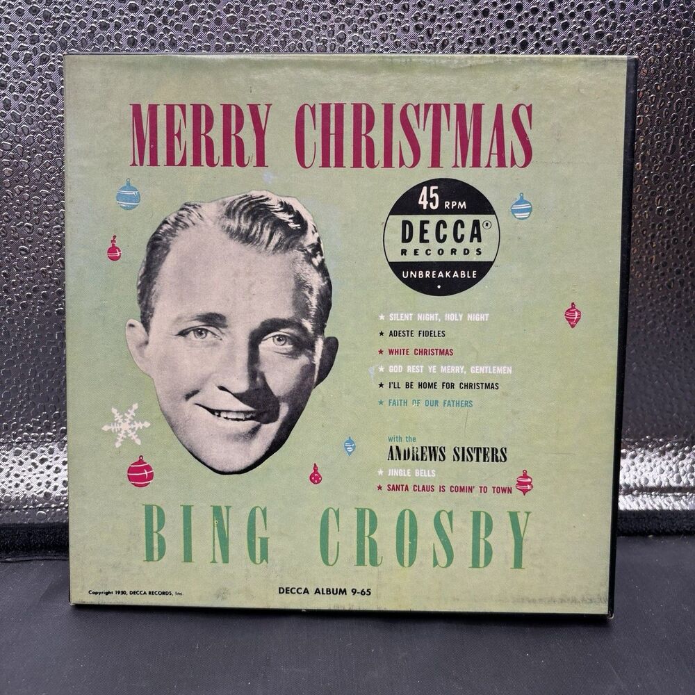 Bing Crosby Merry Christmas Decca 9-65 7" 45 RPM Vinyl Record Box Set